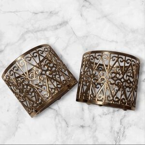 B&BW 2 Gold 3 Wick Candle Holders